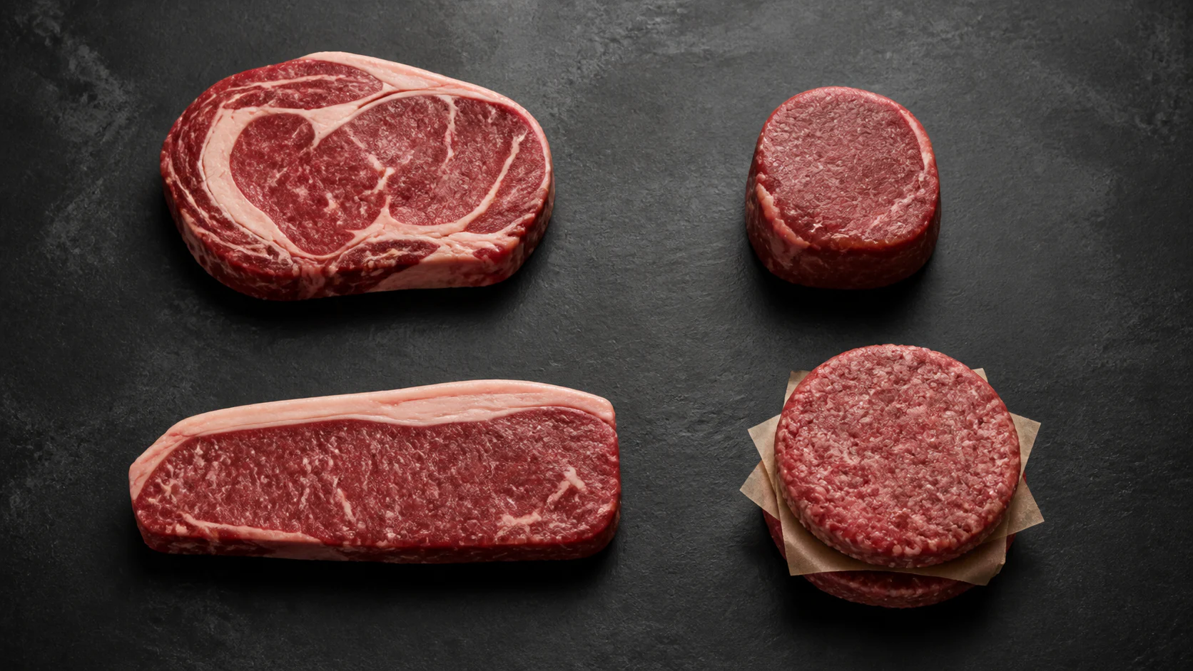 Auswahl hochwertiger gereifter Beef-Cuts