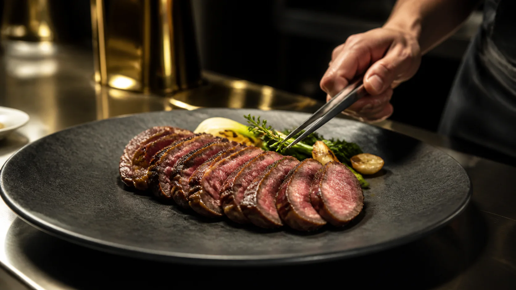 Premium Beef als fertig angerichtetes Restaurantgericht